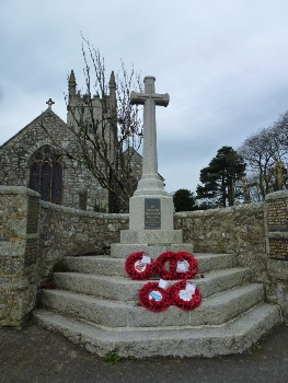 The war memorial in Stithians.