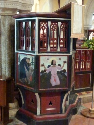 The pulpit in St Hilary Church.
