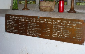 The war memorial in St Crewenna.