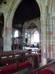 The interior of the church in St Keverne.