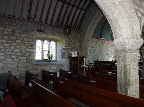 Inside the church at Towednack.