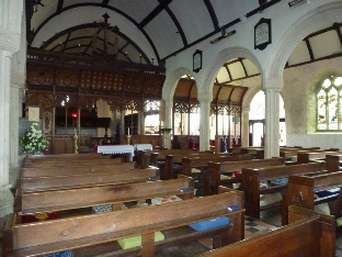 The interior of the church in Breage.