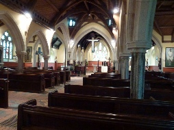 The interior of St Hilary Church.
