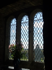 Arched windows in Towednack Church. 